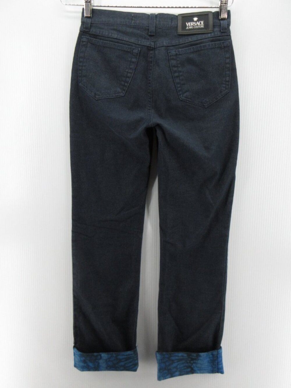Versace Jeans Couture Jeans 26 Flip Cuff Denim Stretch Pants Italy - Picture 8 of 15